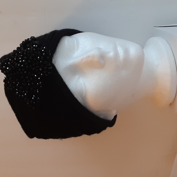 Aldo Jeweled Beaded Black Knit Turband Headband OS - Picture 2 of 10
